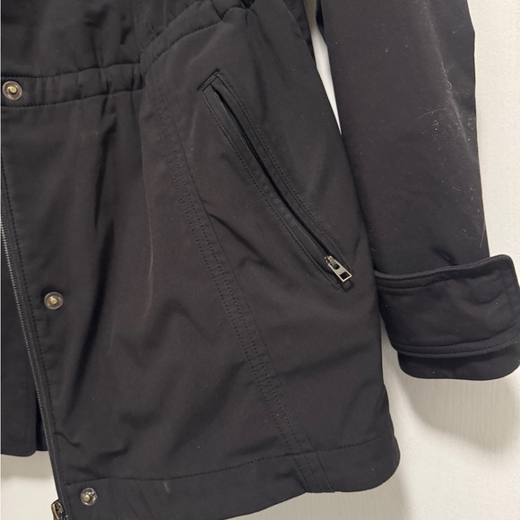 Athleta Heavy Black Trench Coat Size Medium - Picture 2 of 7